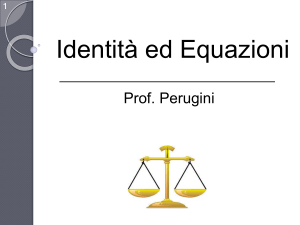 Identità ed Equazioni