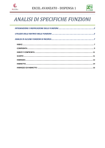Excel Avanzato - Dispensa 1: Analisi Funzioni