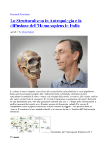 Lo Strutturalismo in Antropologia e la diffusione dell’Homo sapiens in Italia - Il Progresso marzo 2017