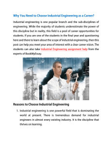 Why You Need to Choose Industrial Engineering as a Career