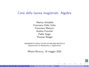 LM MATUCCI - Algebra - Slide Open Day 18 maggio 2020 - Presentazione di Matematica