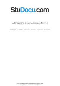 Riassunto affermazione e ricerca di senso