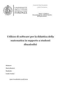 Utilizzo di software per la didattica della matematica in supporto a studenti discalculici