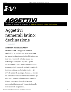 Aggettivi numerali latino  declinazione - Studentville