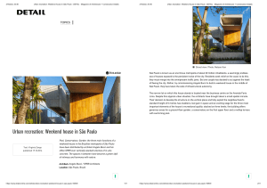 Urban recreation  Weekend house in São Paulo - DETAIL - Magazine of Architecture + Construction Details