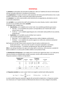 Riassunto statistica