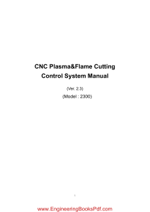 CNC Plasma and Flame Cutting Control System Manual