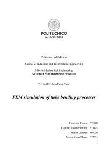 DEFINITIVO fem simulation of tube bending processes