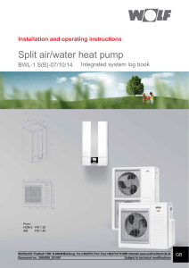 3064298 201507 Split-air-water heat pump Installation and operarting instructions