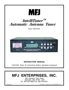 MFJ-993B IntelliTuner Automatica Antenna Tuner, English 