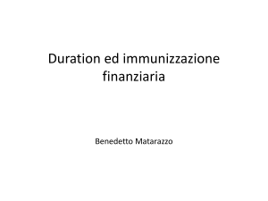 Duration ed immunizzazione finanziaria