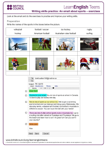 an email about sports - exercises 3