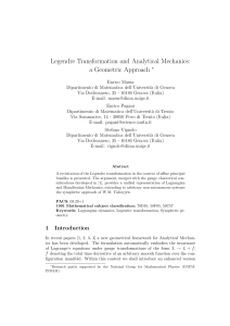 Legendre Transformation and Analytical Mechanics