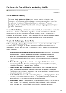 Parliamo del Social Media Marketing SMM