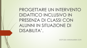 PROGETTARE UN INTERVENTO DIDATTICO INCLUSIVO IN PRESENZA dott.ssa Coti