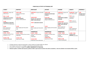 Piano Attività Settimanali SRP: Programma Riabilitazione Psicosociale