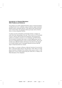 Classical Mechanics Textbook: Problems & Solutions