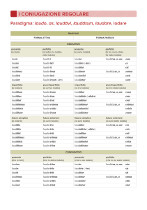 Coniugazione latina: laudo, prima coniugazione regolare