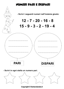 Numeri Pari e Dispari: Esercizi per Scuola Primaria | Fantavolando