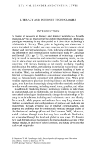Literacy and Internet Technologies: A Review
